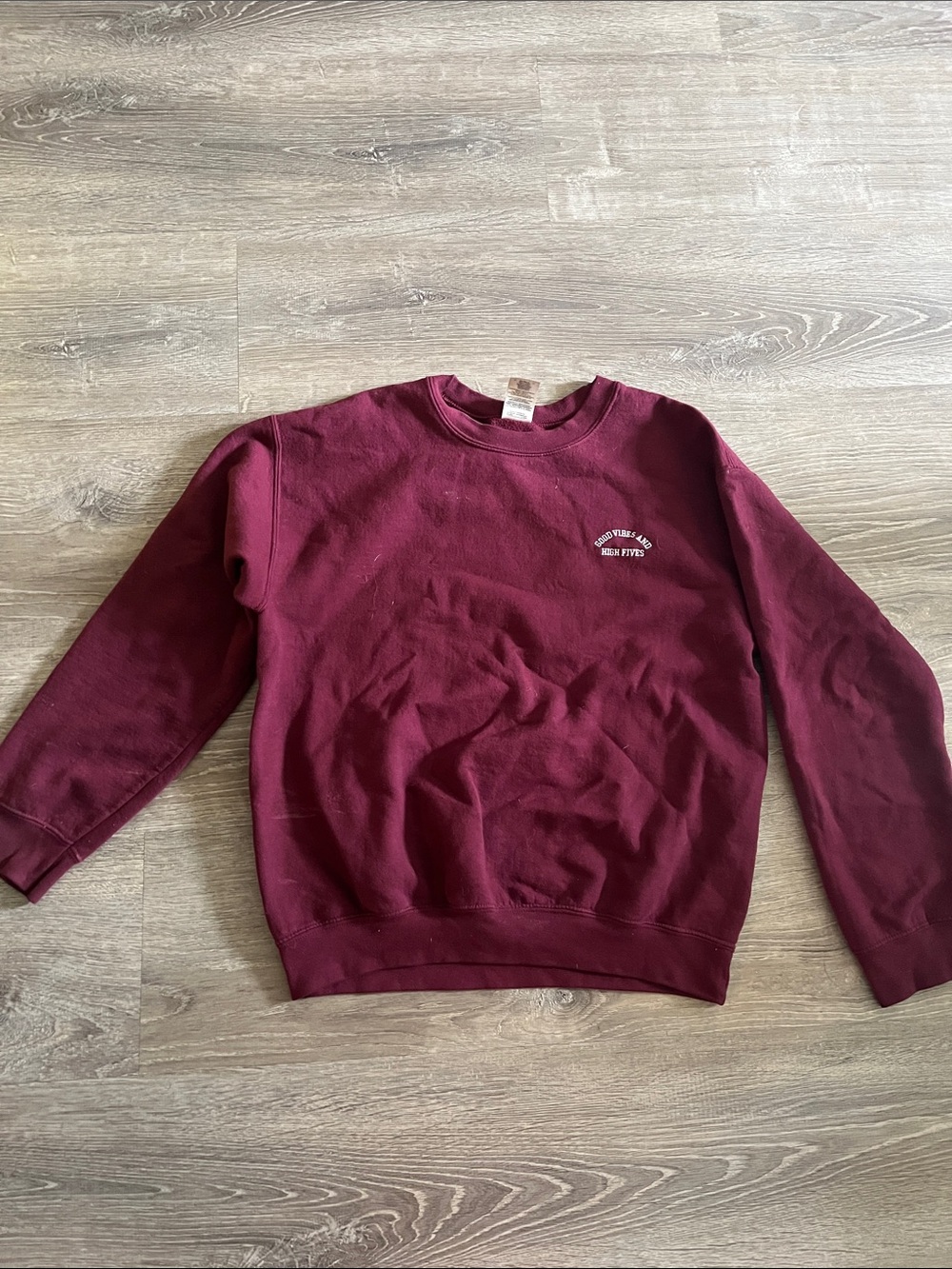 Gildan Maroon Crewneck Sweatshirt with Small Chest Logo
